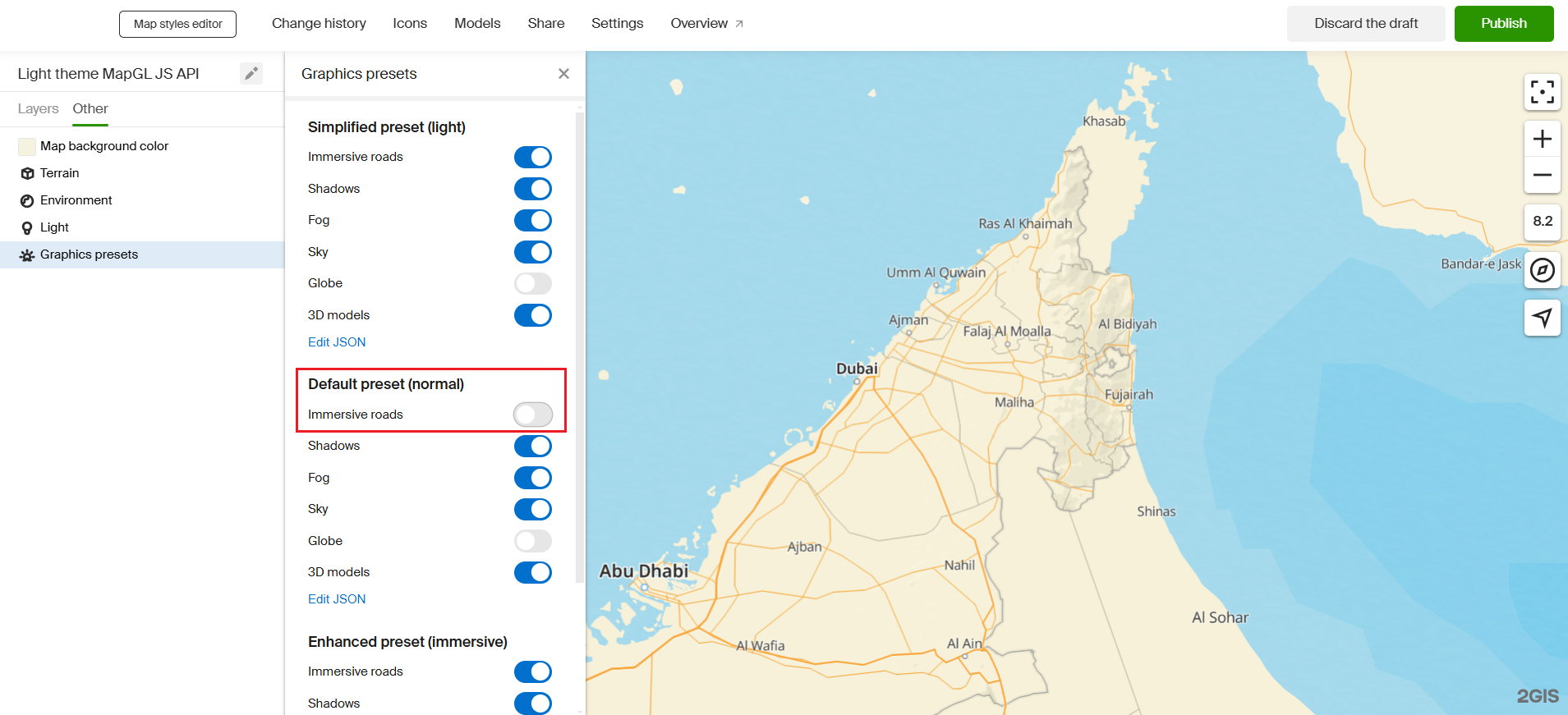 Turning off shadows in graphics settings