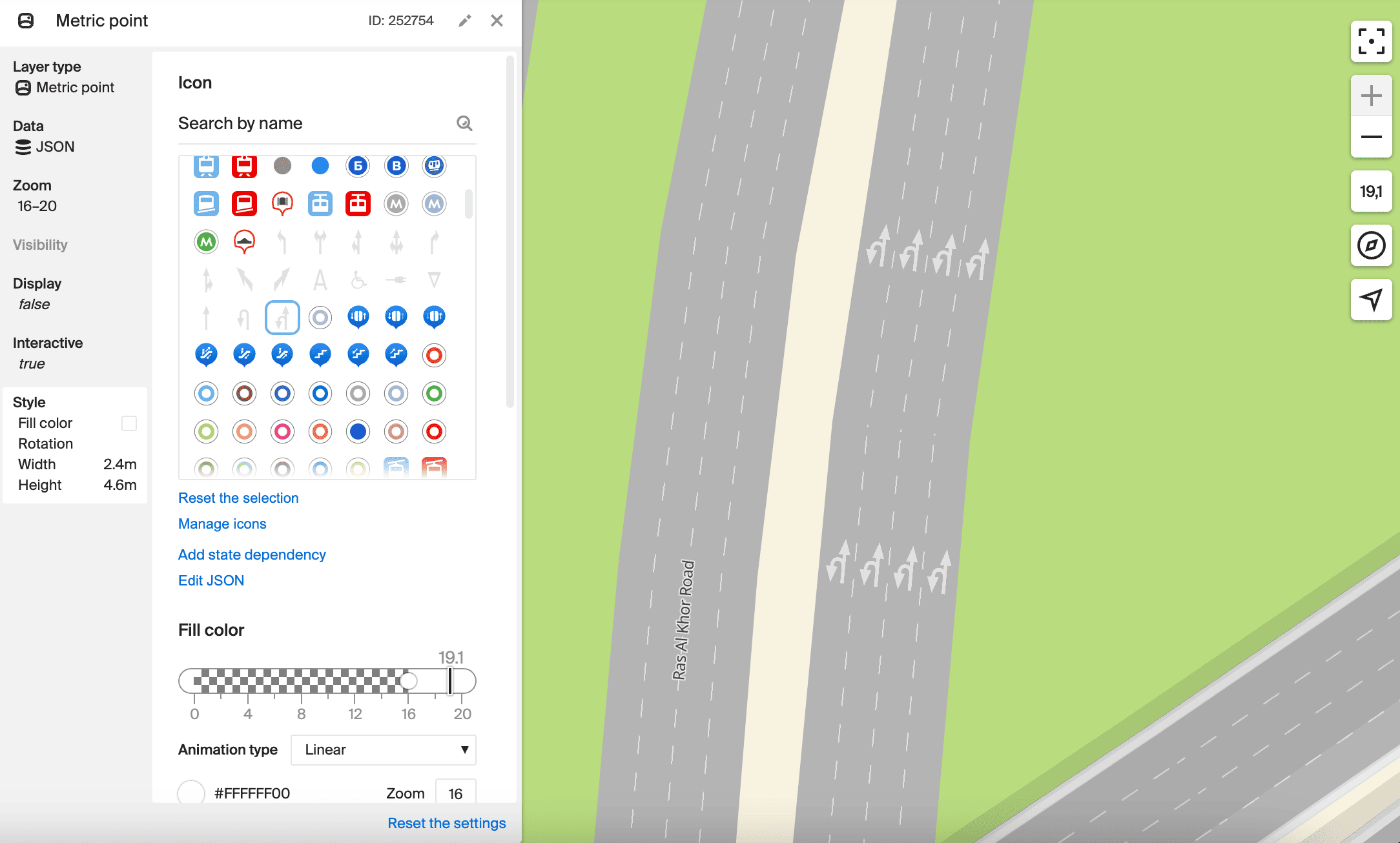 Layer with the Metric point type