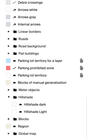 Example of hillshade layers order