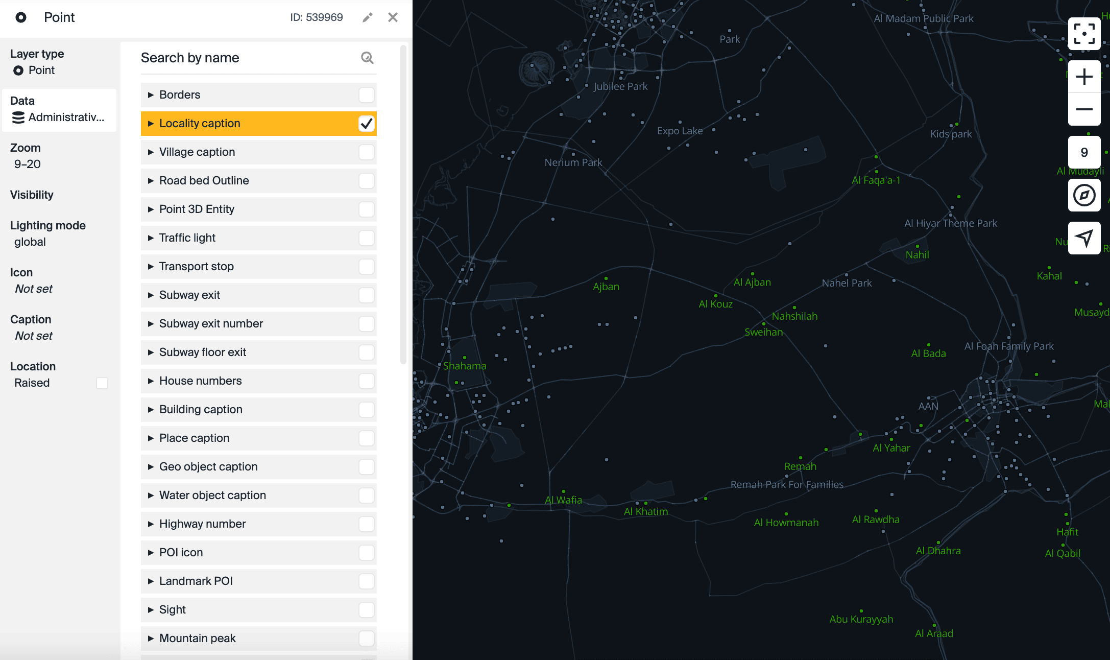 Layer with the Point type