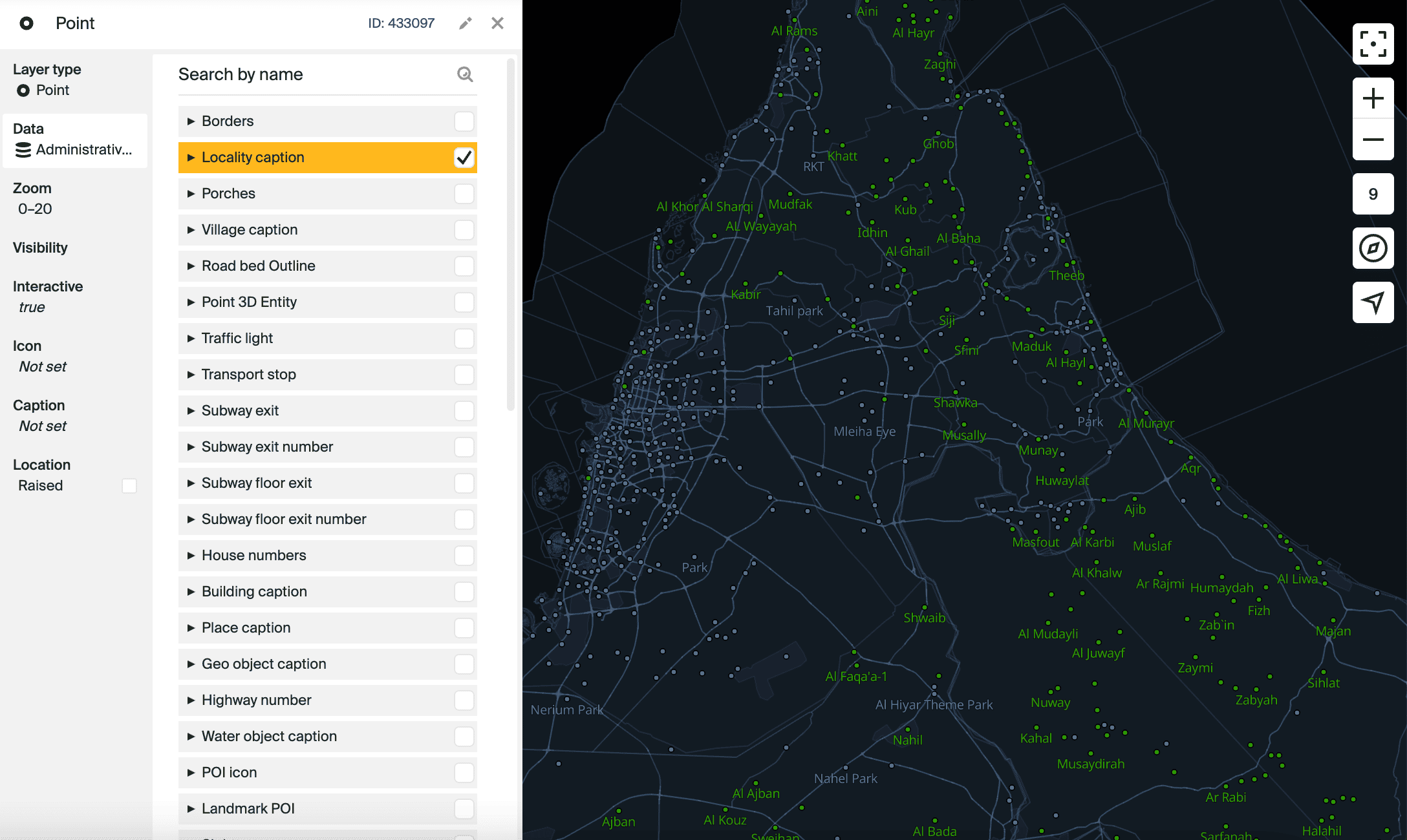 Layer with the Point type