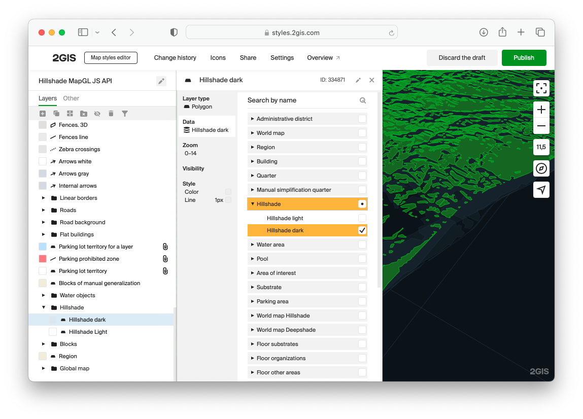 Create hillshade layer