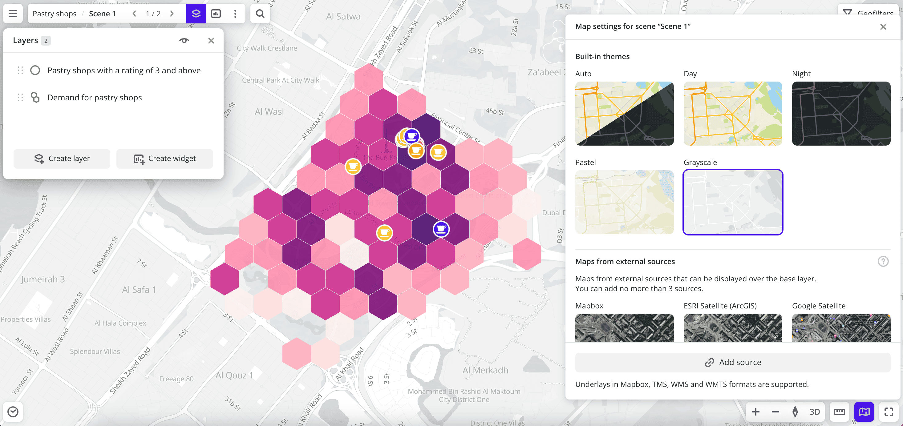 Managing the map style for the first scene