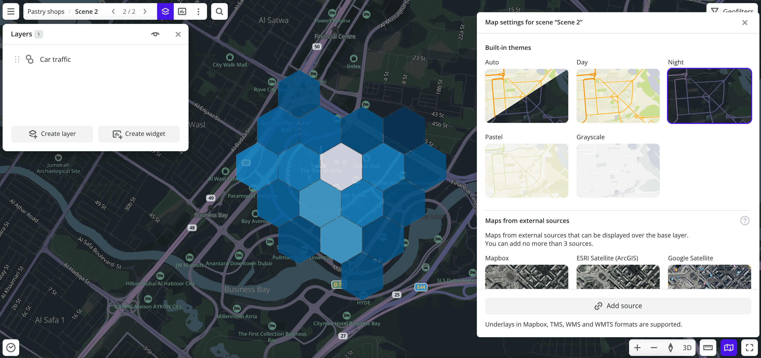 Managing the map style for the second scene