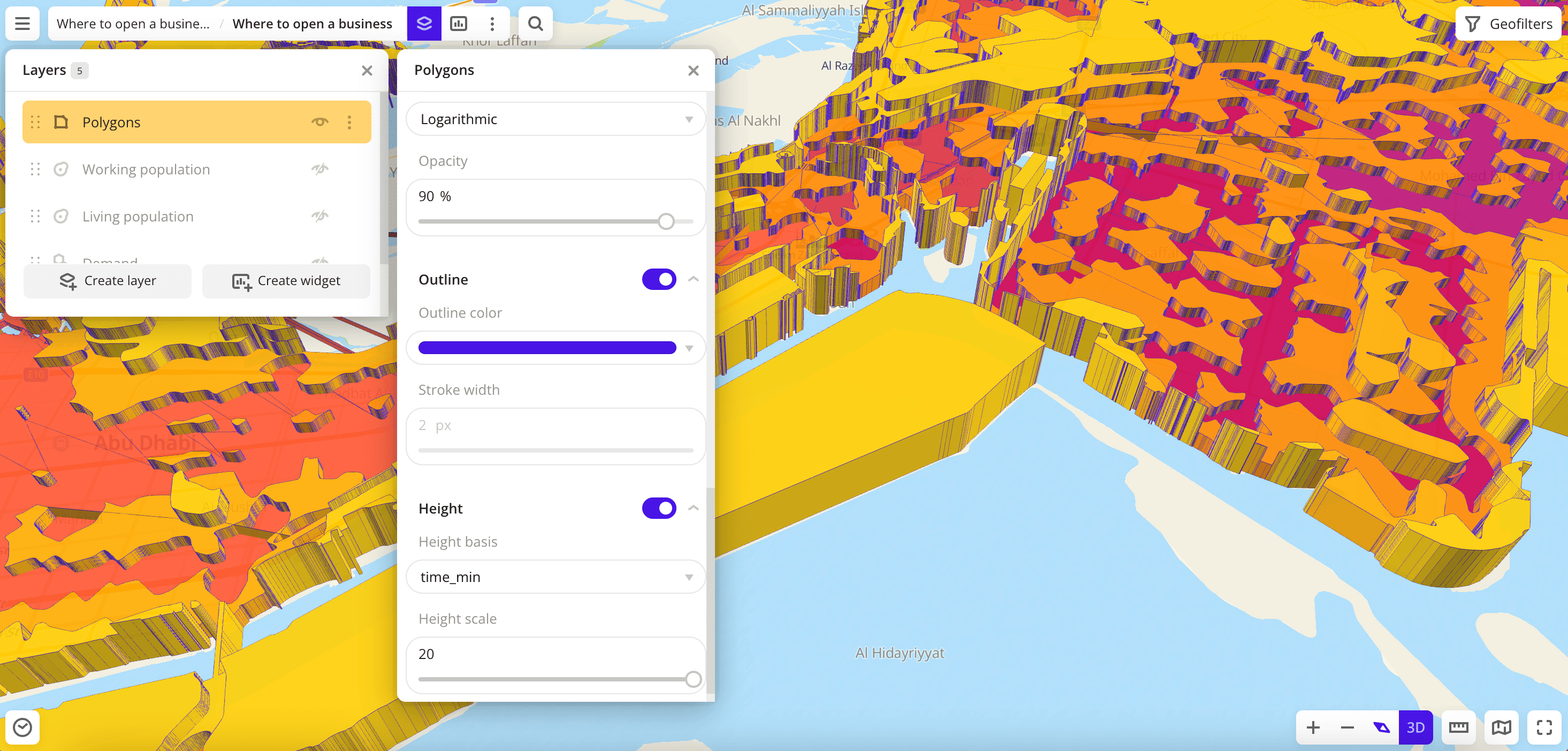 Polygon in column chart form