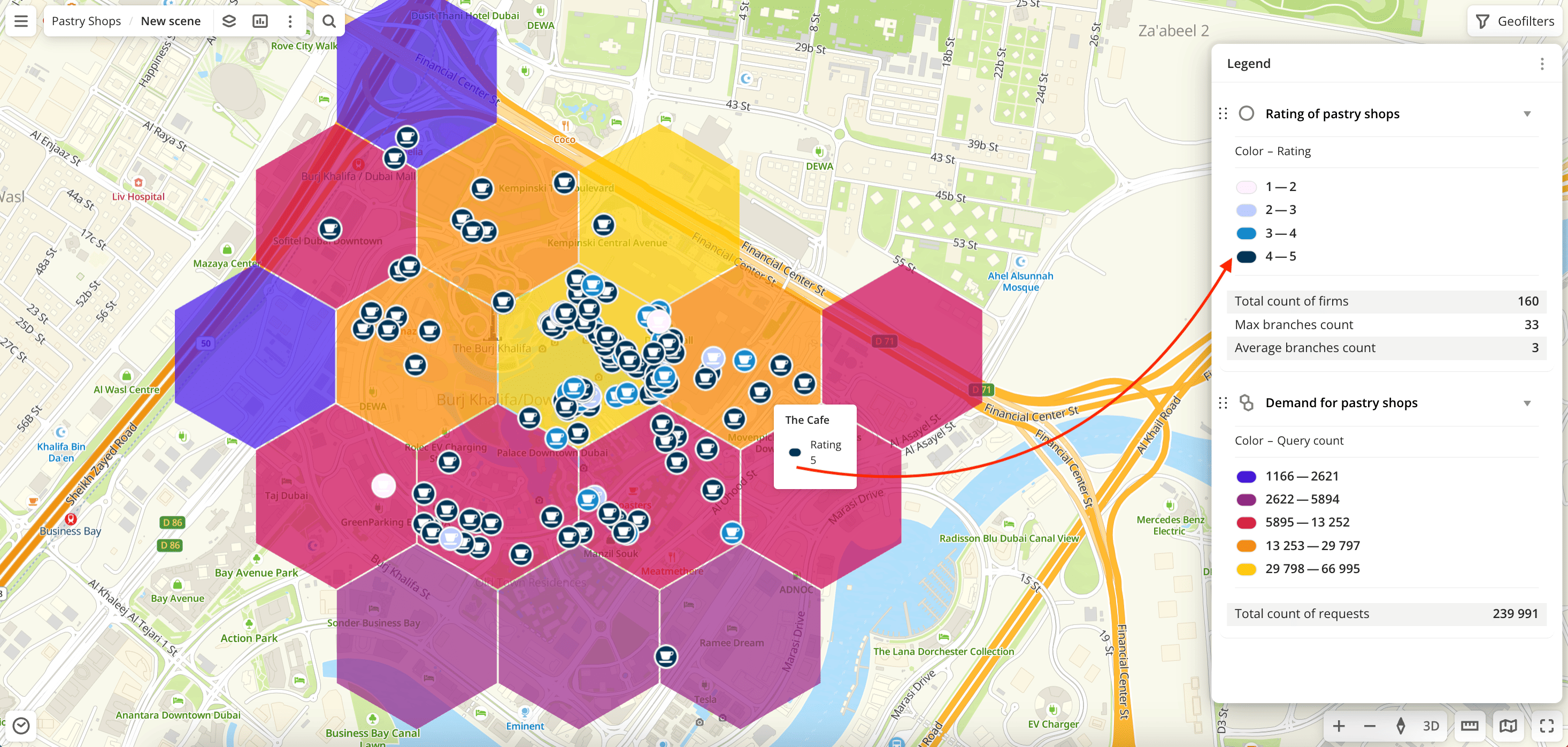 Legend in map tooltips for points