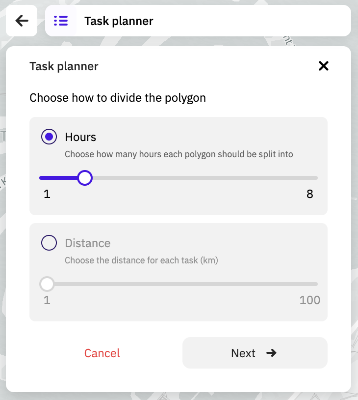 Planning parameters