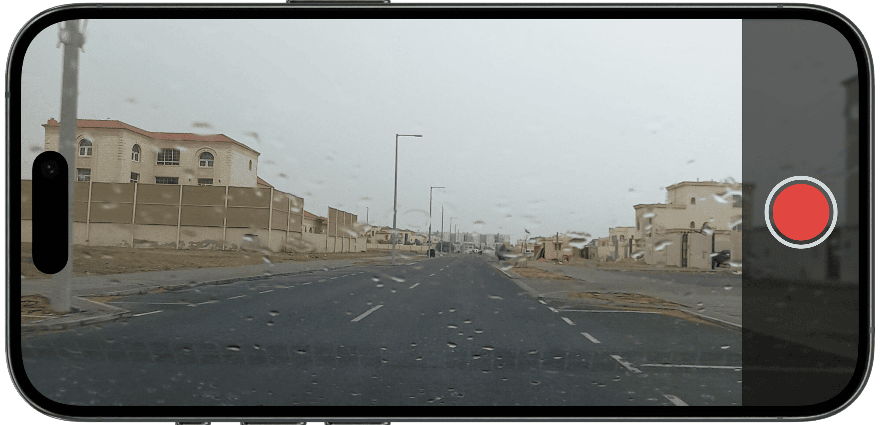 Example of a frame with drops on the windshield