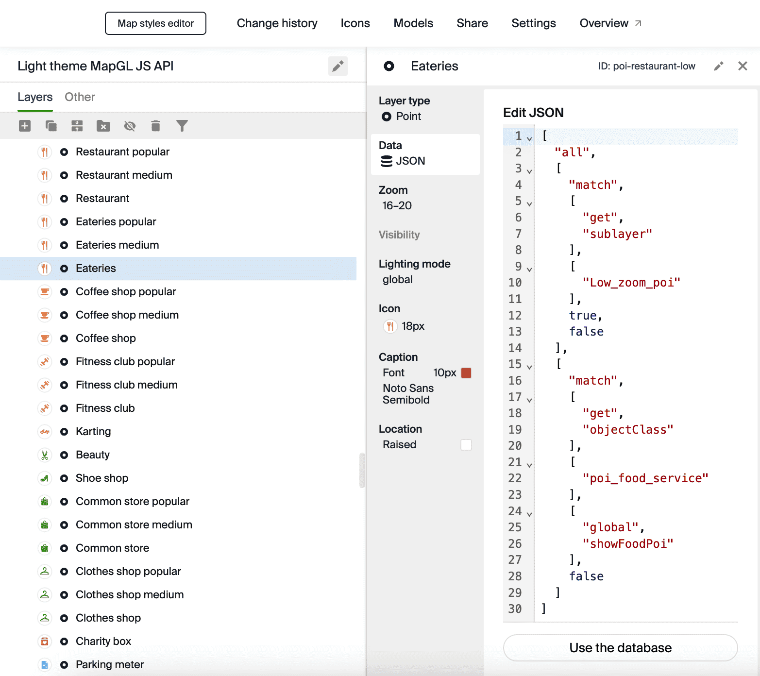 Editing data in a style layer
