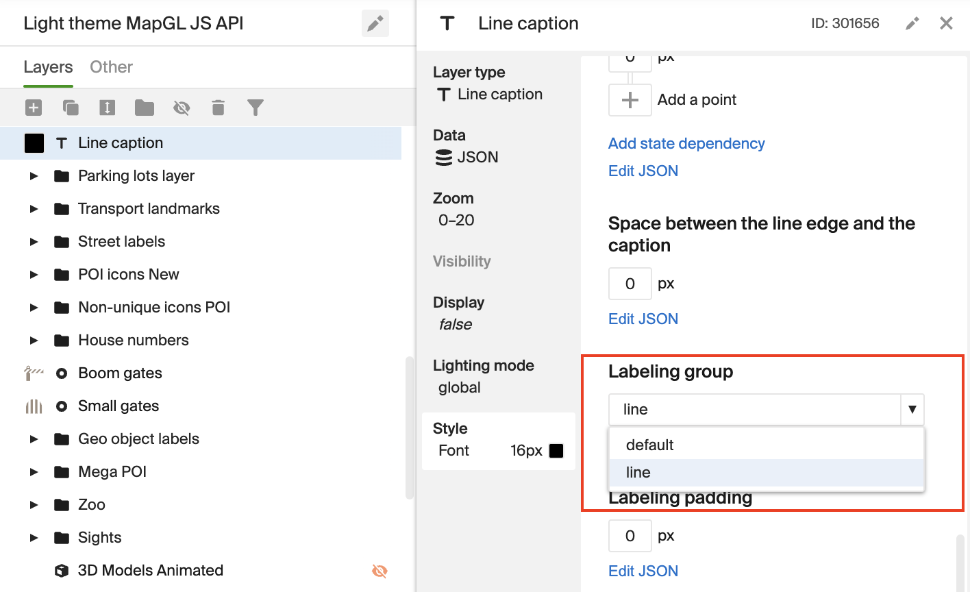 Selecting a labeling group