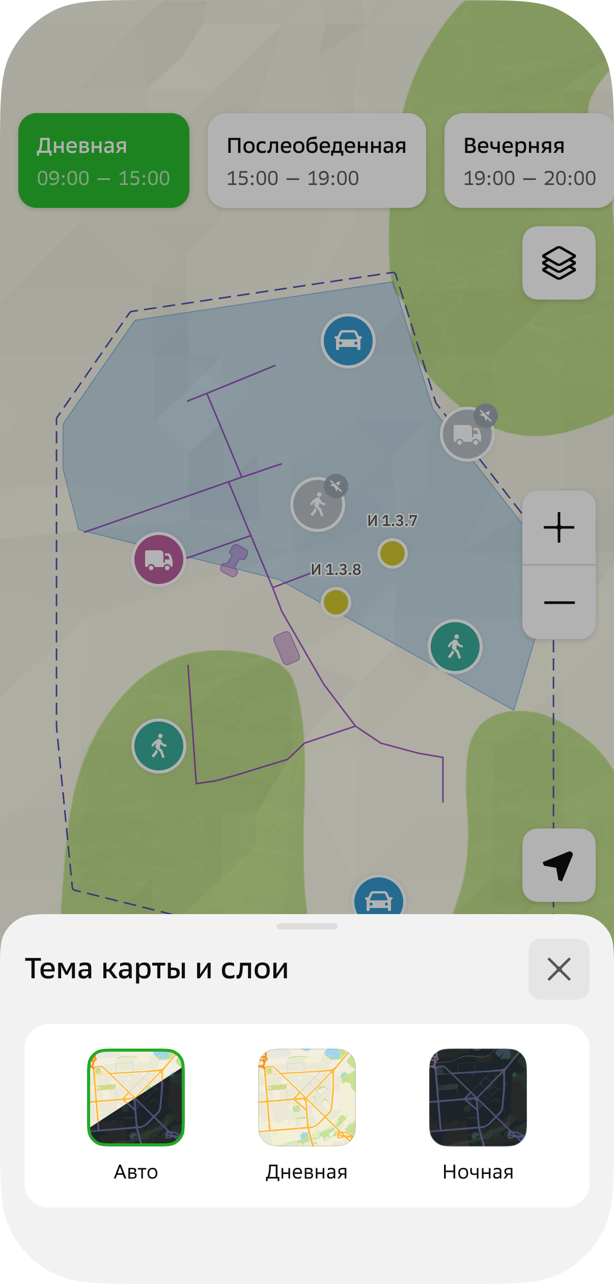Selecting a map theme