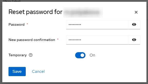 Change password window
