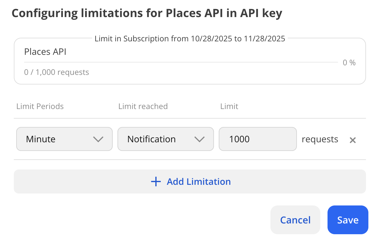 Configuring service limits