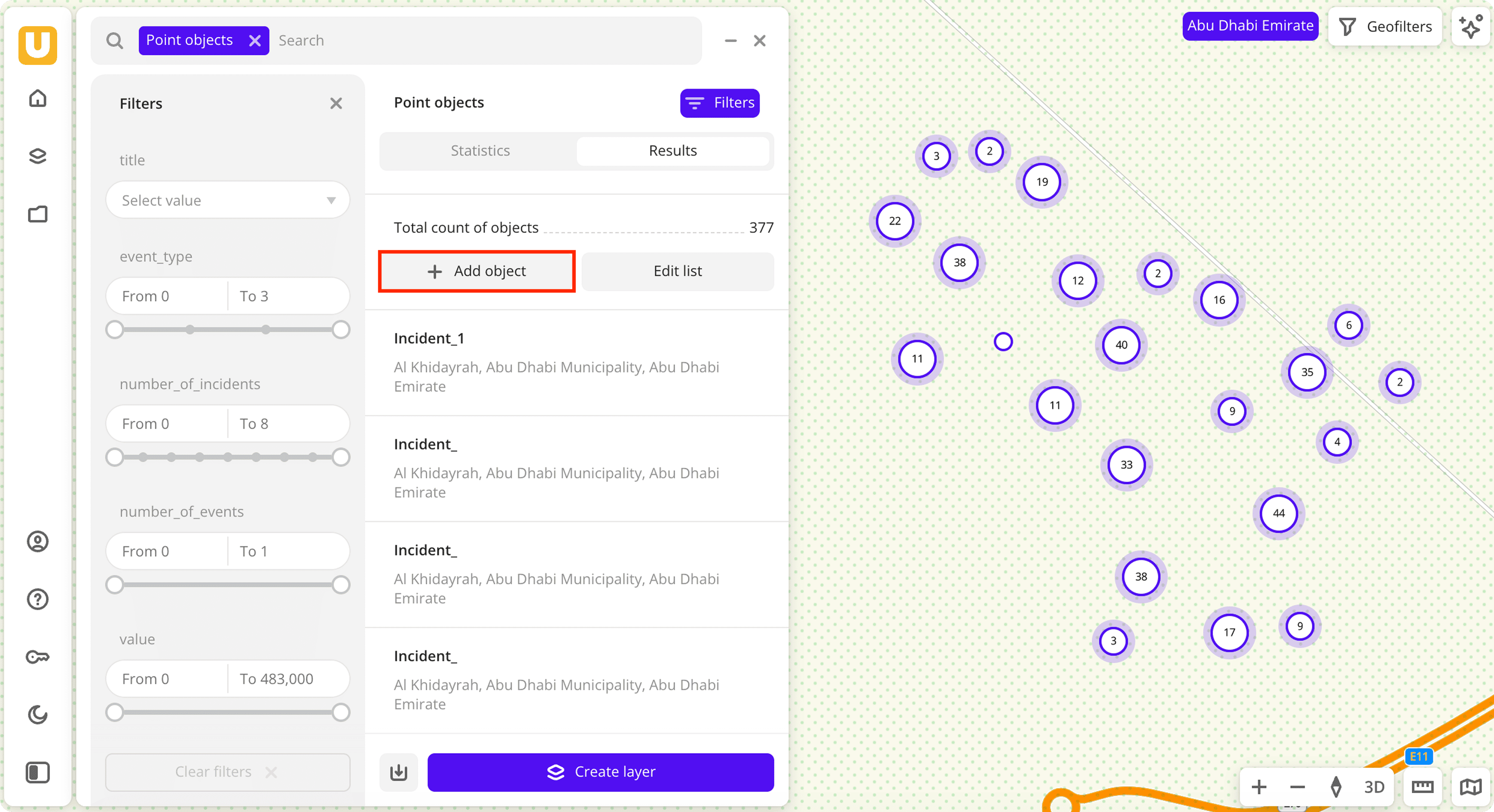 Adding points when creating a layer