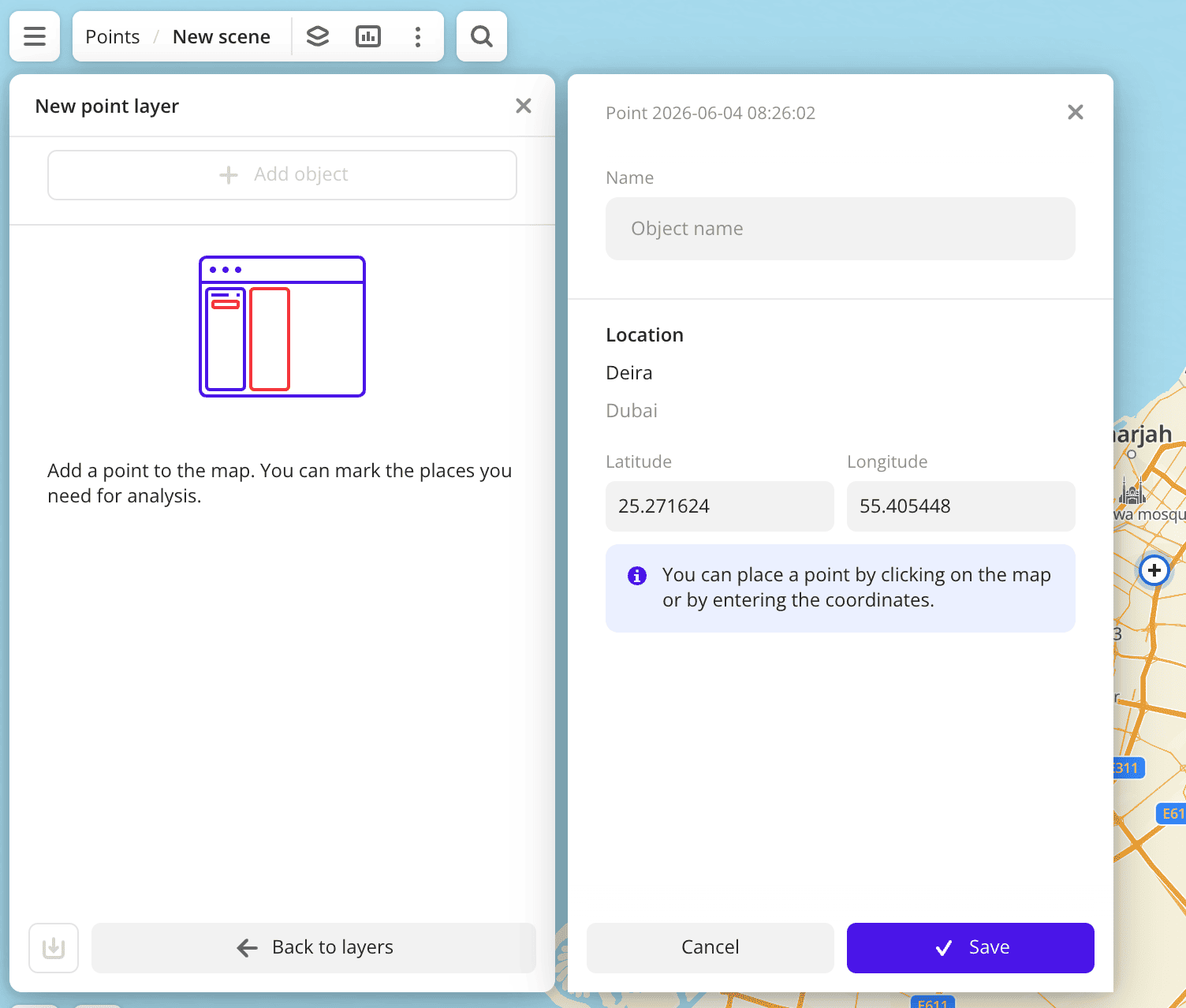 Adding points form