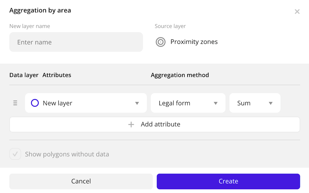 Creating data aggregation