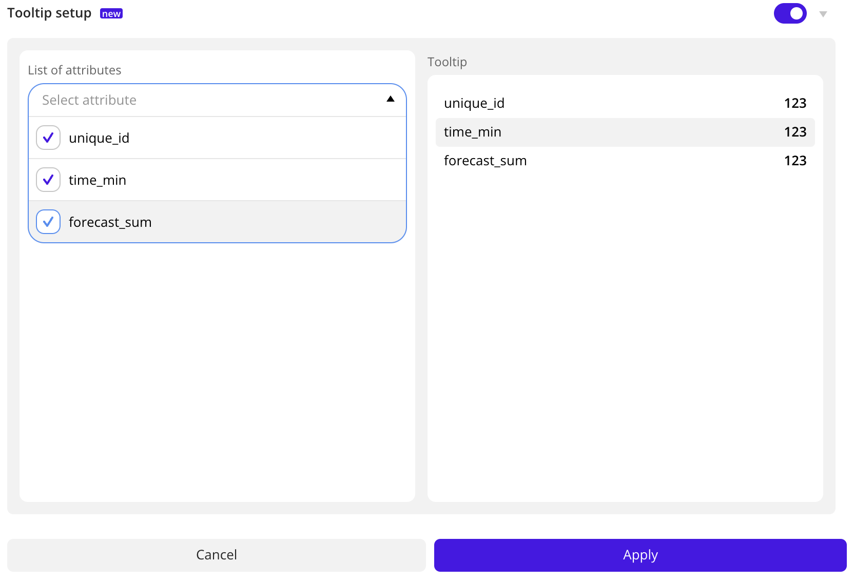 Configuring a tooltip