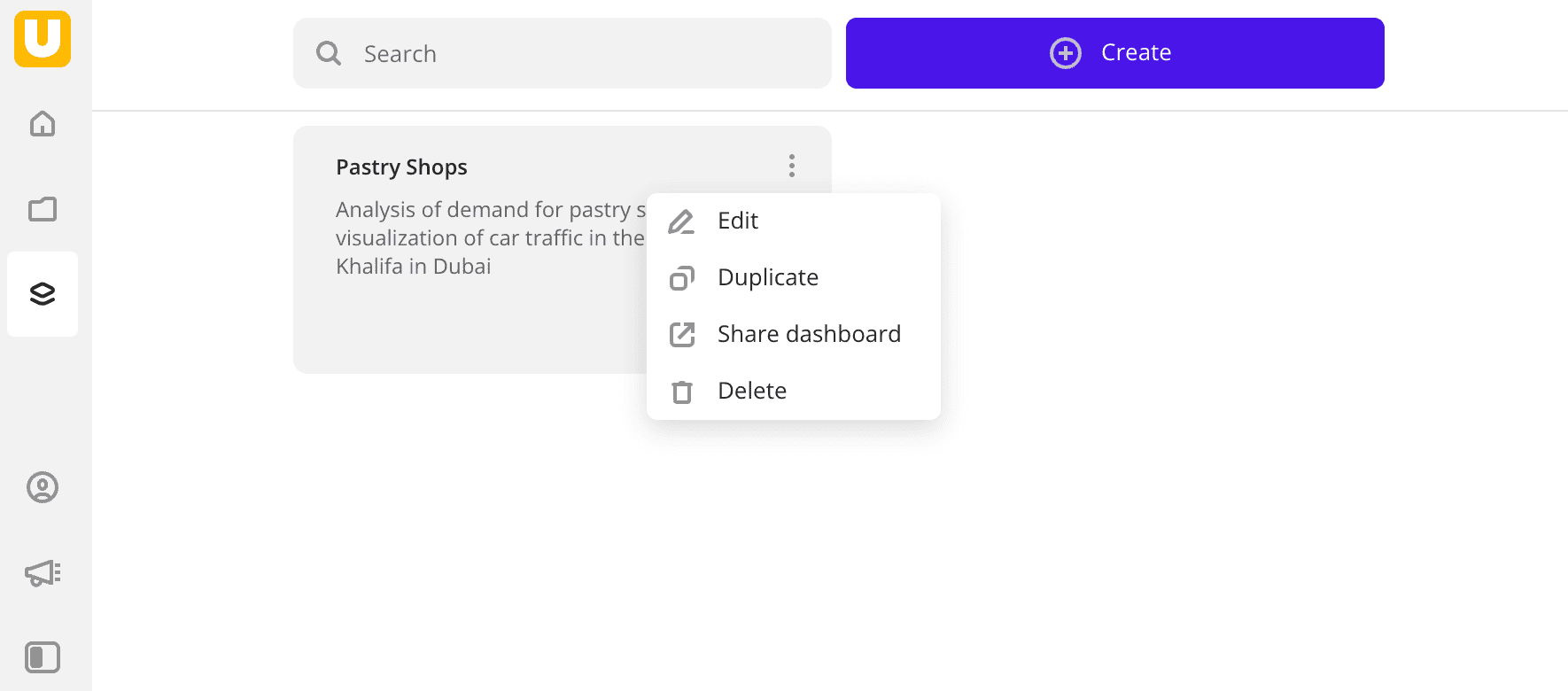 Operations with dashboards