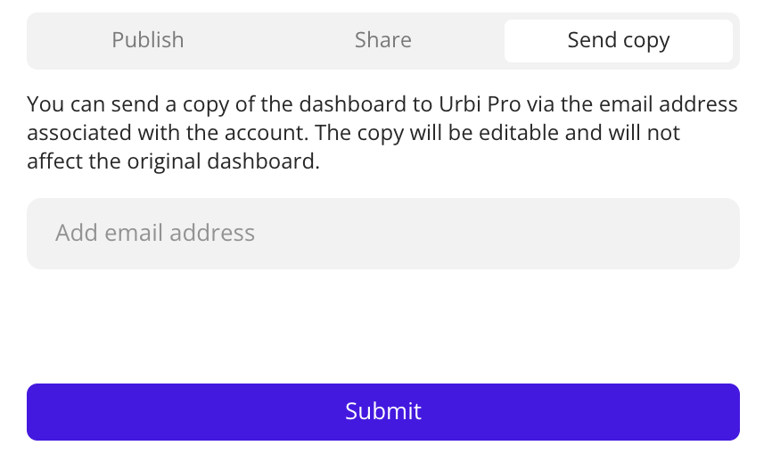 Sending a dashboard copy