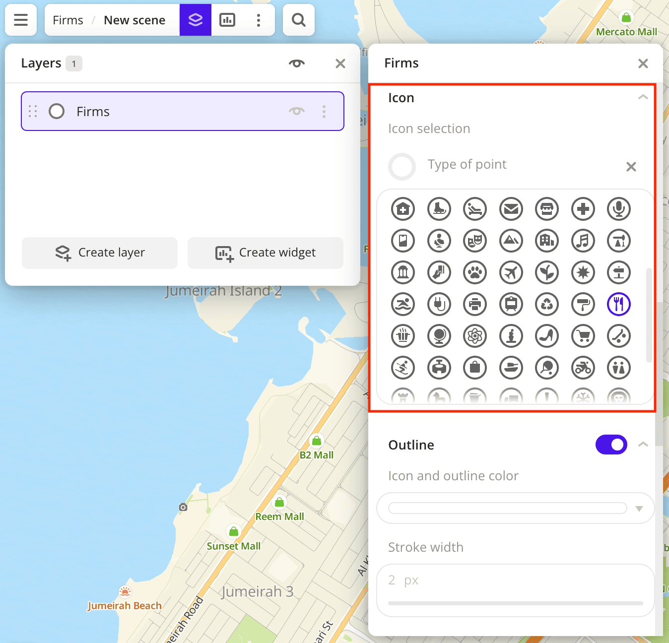Configuring icons