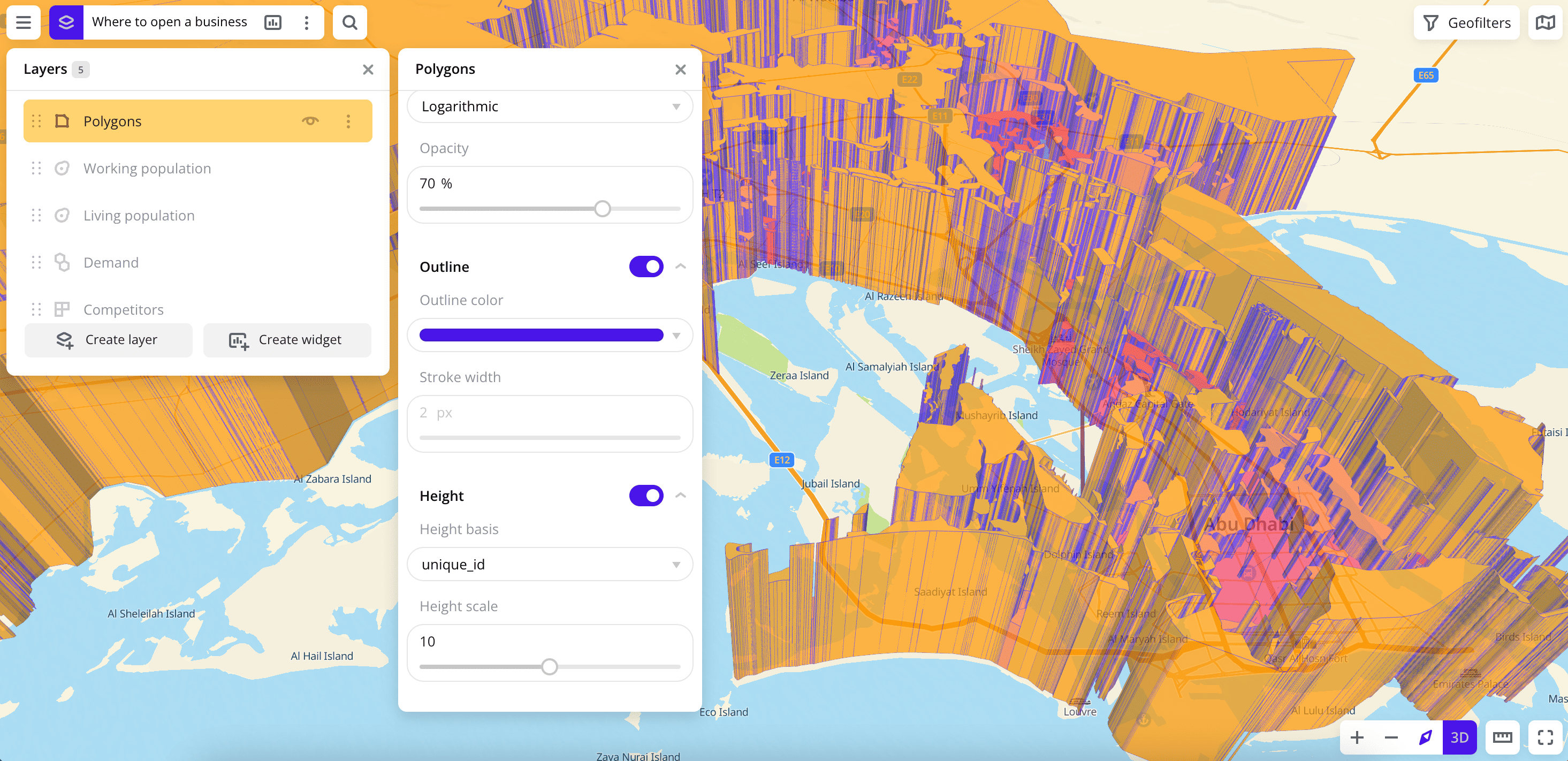 Polygon in column chart form