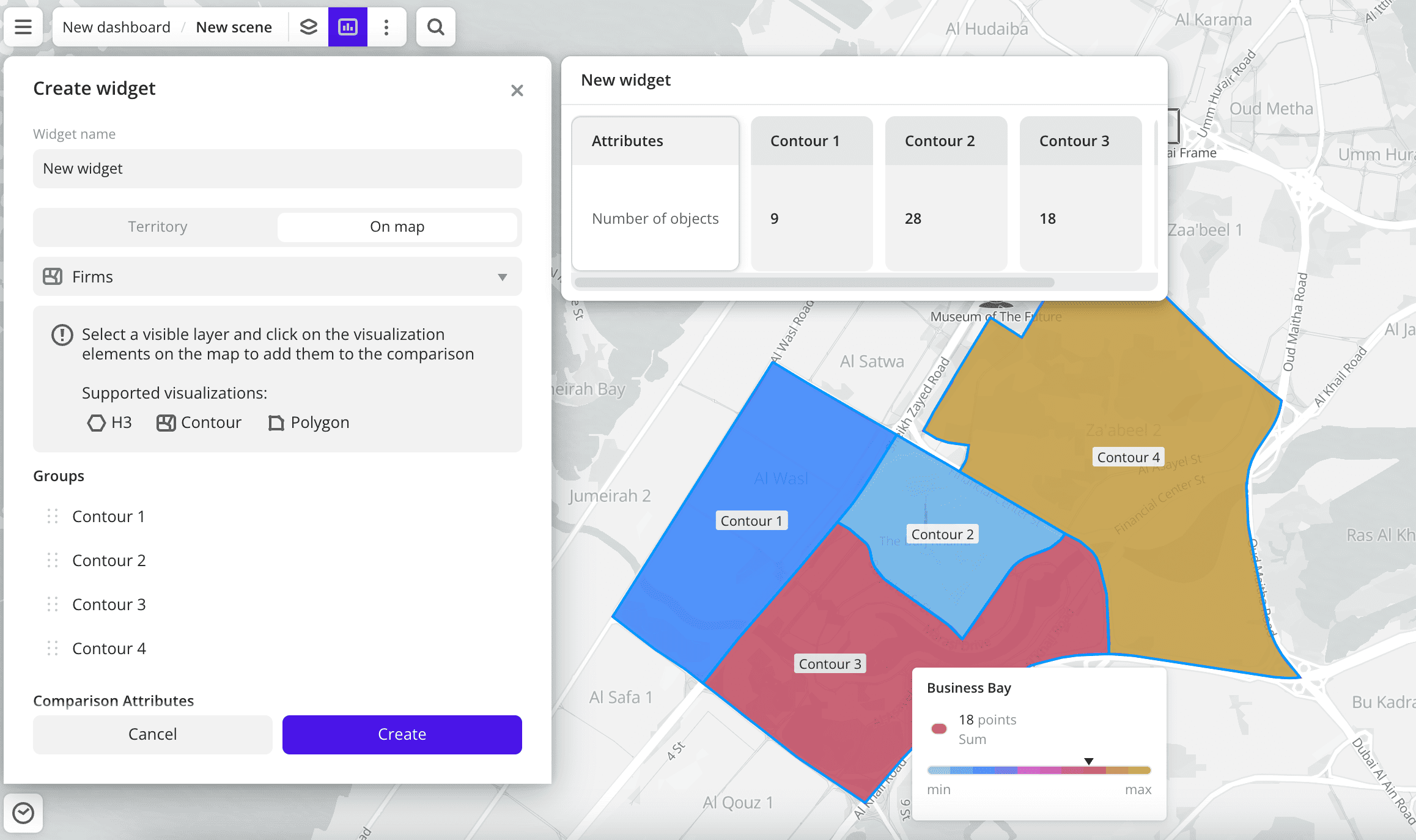 Selecting a group by clicking on the map