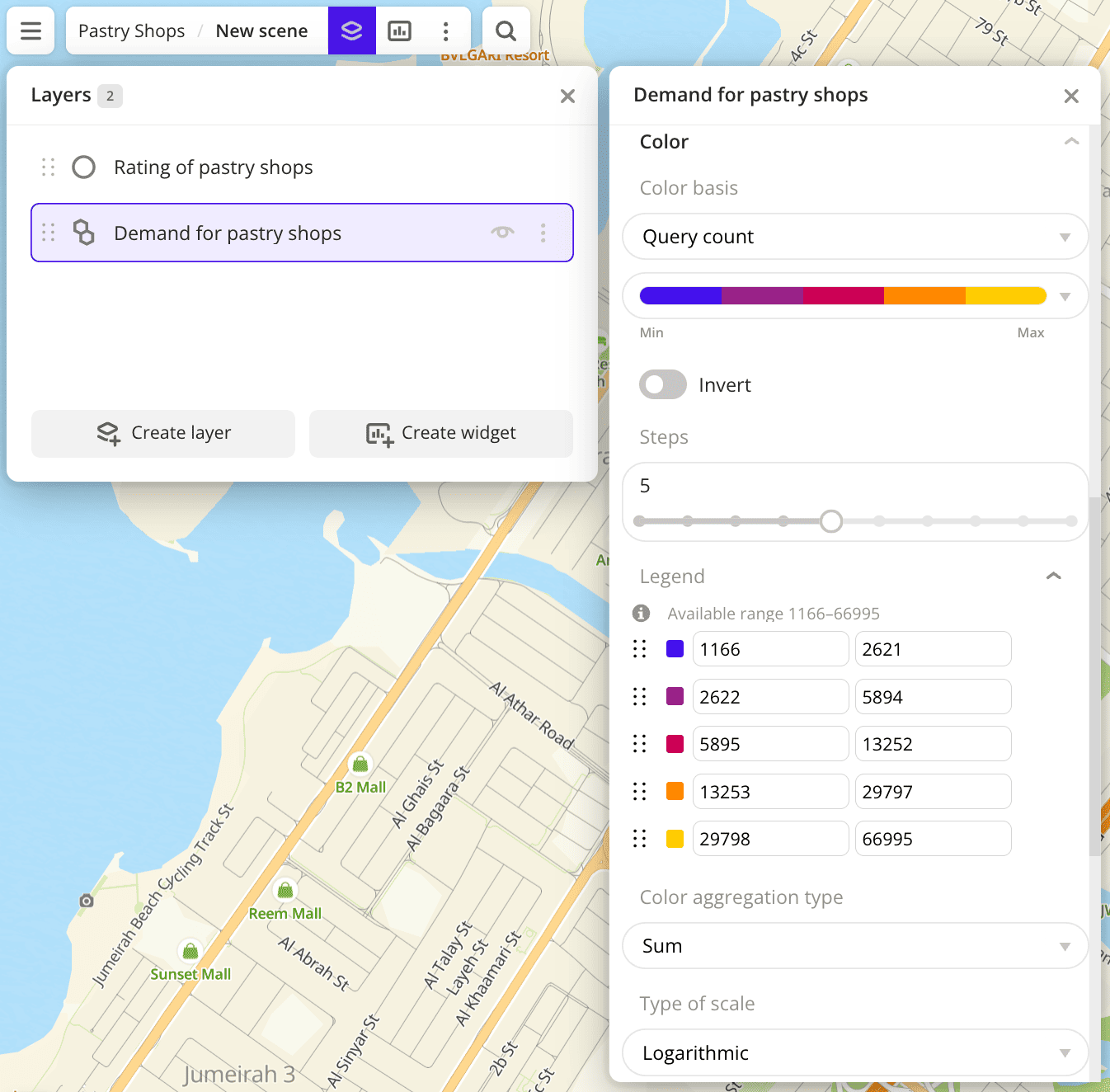 Customizing the legend through layer visualization