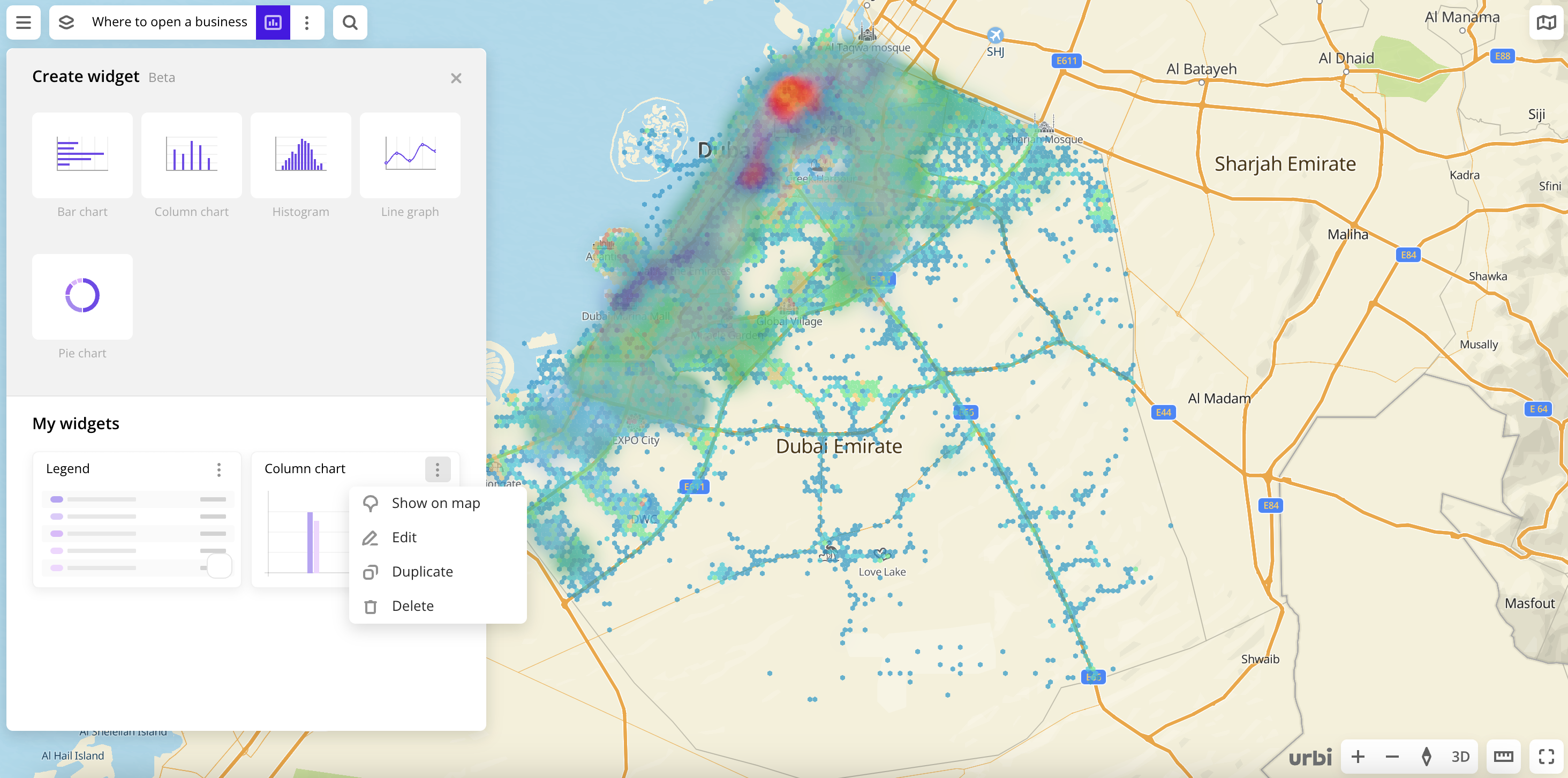 Operations with widgets